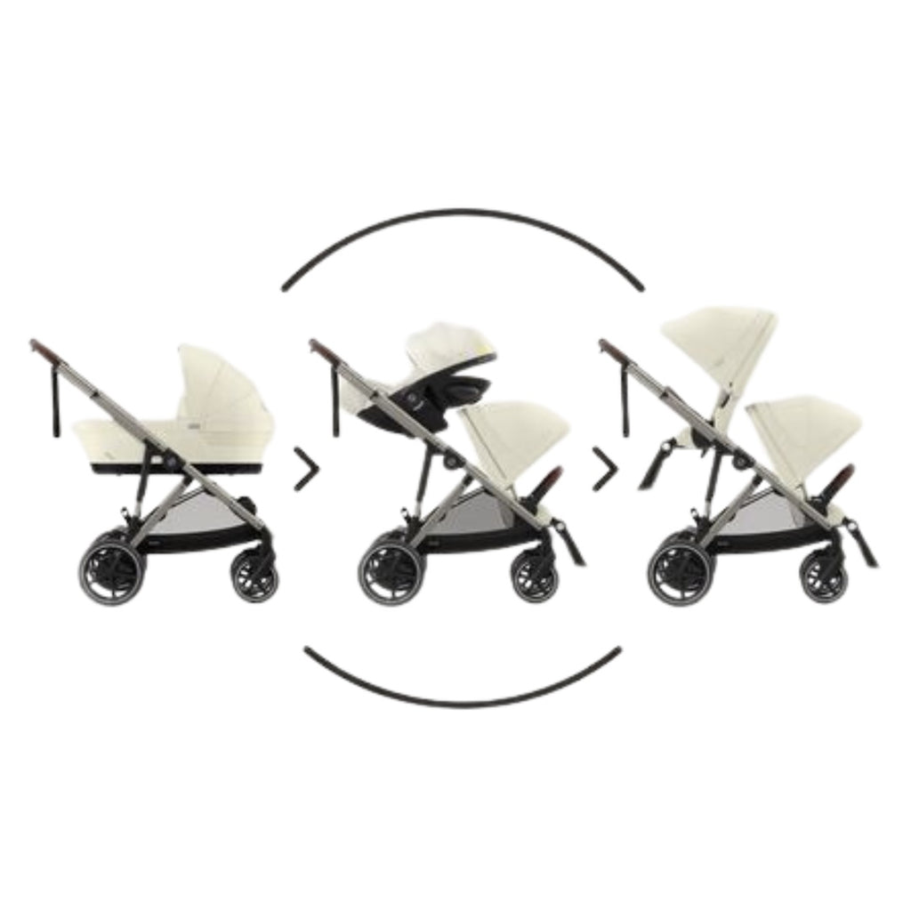 cybex bebe Carrinho De Bebê Cybex E-Gazelle S Almond Beige (Taupe Frame) – Babytunes